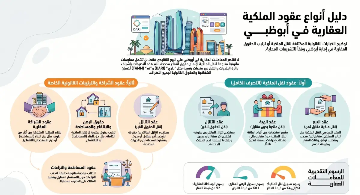 أنواع عقود الملكية العقارية في أبوظبي
