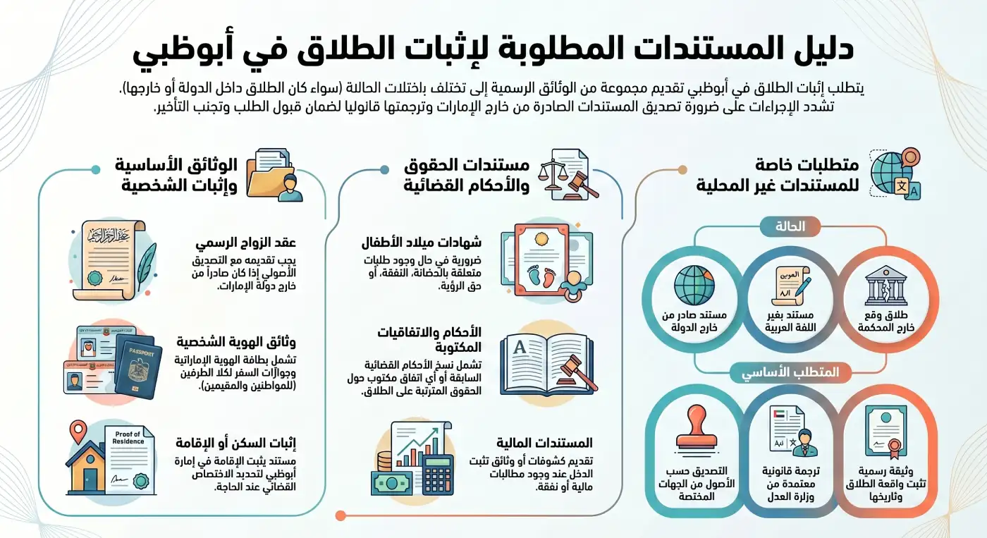 المستندات المطلوبة لإثبات الطلاق في أبوظبي