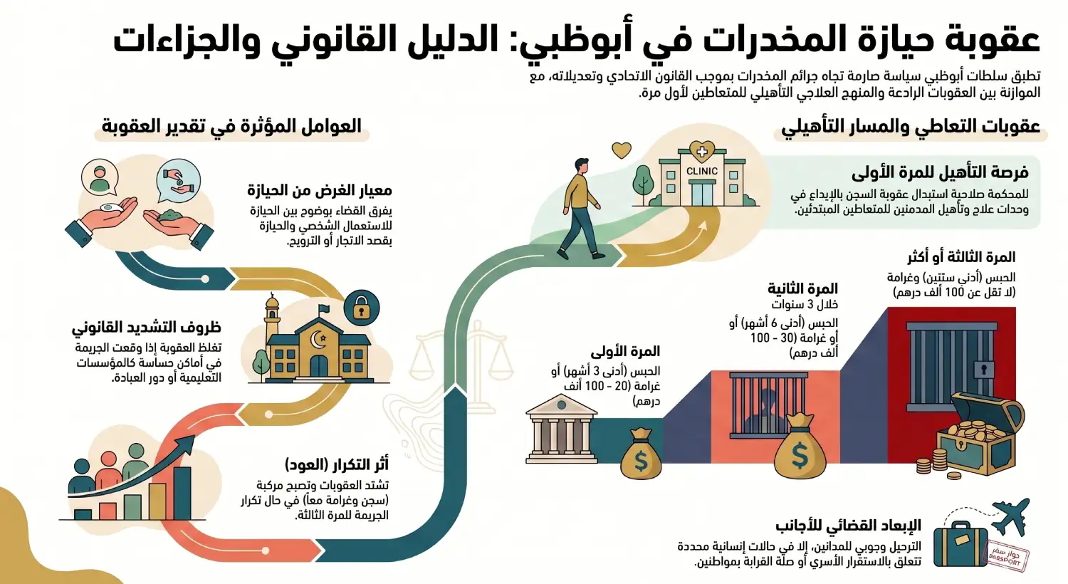 عقوبات حيازة المخدرات في أبوظبي