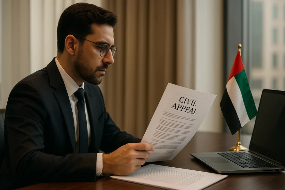 شروط وإجراءات استئناف الدعوى المدنية في أبوظبي