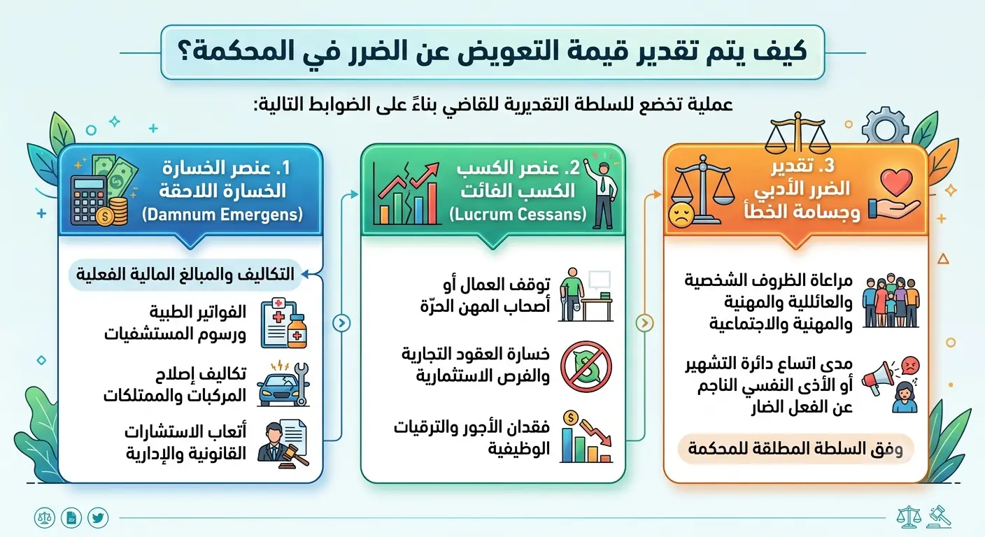 كيفية تقدير التعويض عن الضرر في المحكمة