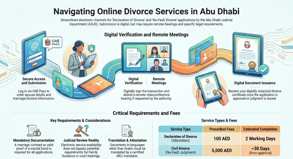How to obtain a divorce certificate online in Abu Dhabi