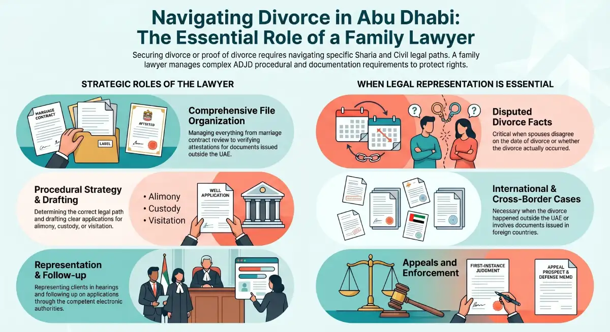 The role of a family lawyer in proof of divorce cases in Abu Dhabi