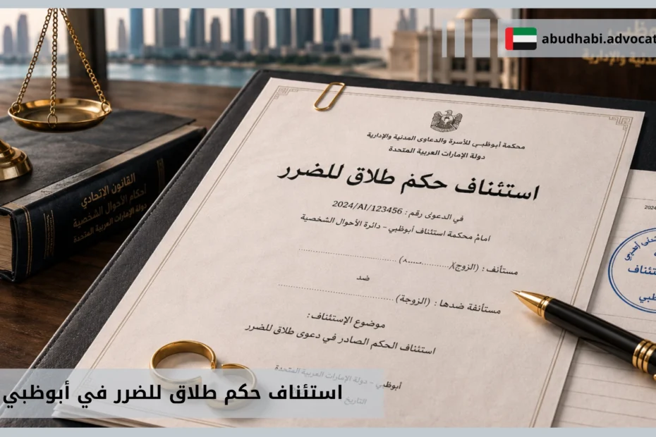 استئناف حكم طلاق للضرر في أبوظبي