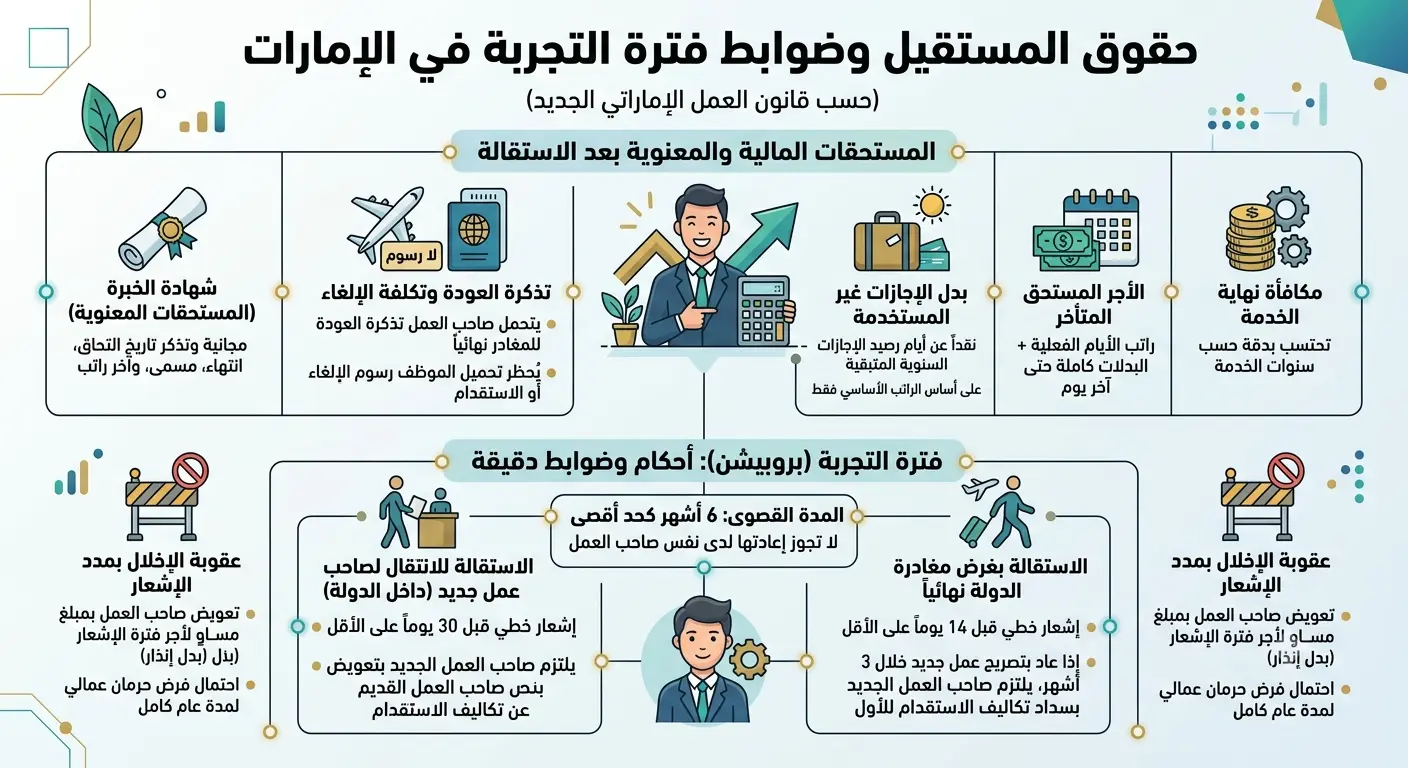 المستحقات المالية بعد الاستقالة في الإمارات