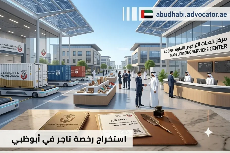 خطوات استخراج رخصة تاجر في أبوظبي